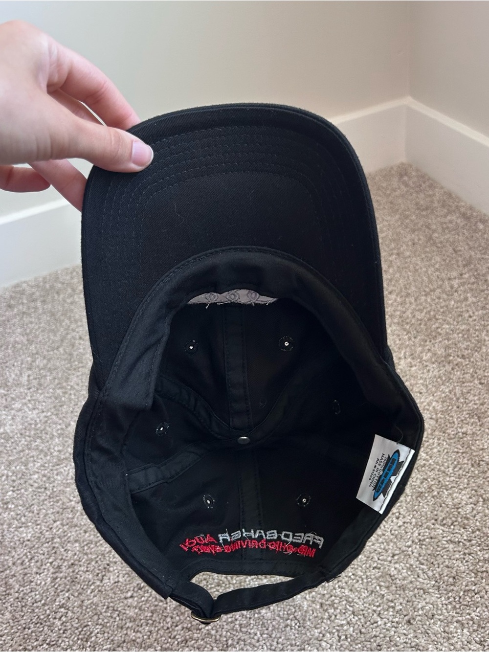 Audi Fred Baker Mid-Ohio Driving Event Hat Black Cotton Strapback Big X Tag - Picture 5 of 7
